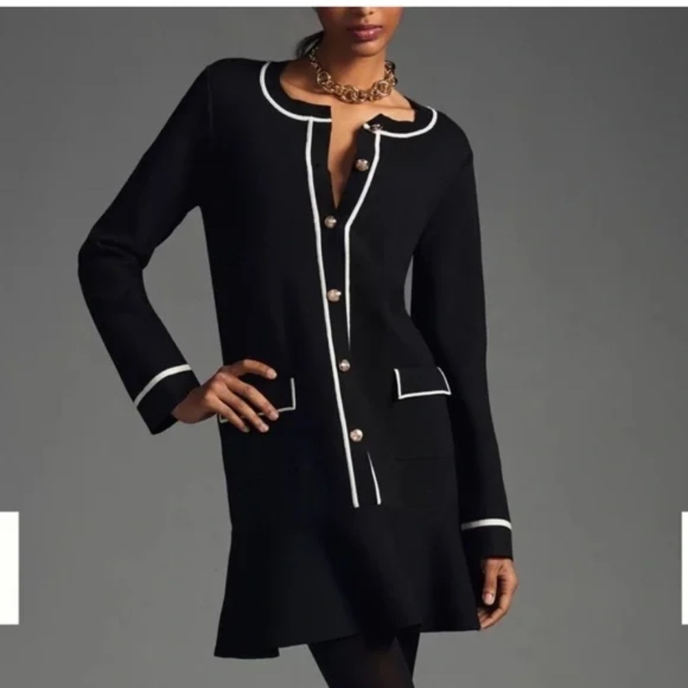 Anthropology black and white dress